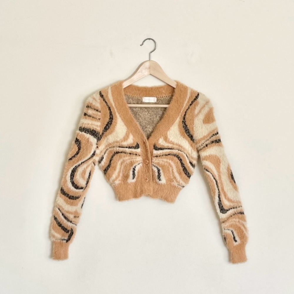 Stylish Tan and Cream Women's Sweater